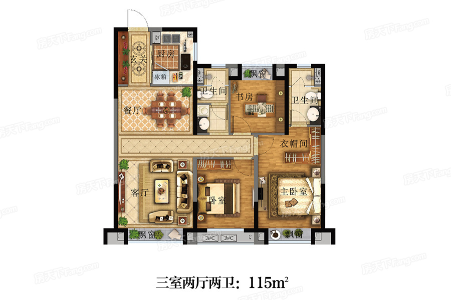 旭輝璟宸府115㎡戶型圖