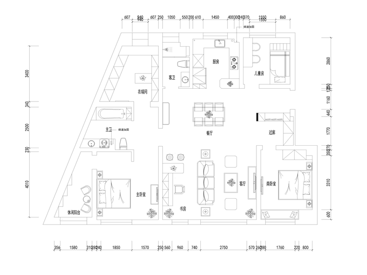 金地檀府-140平-后現(xiàn)代風格-平面圖.jpg